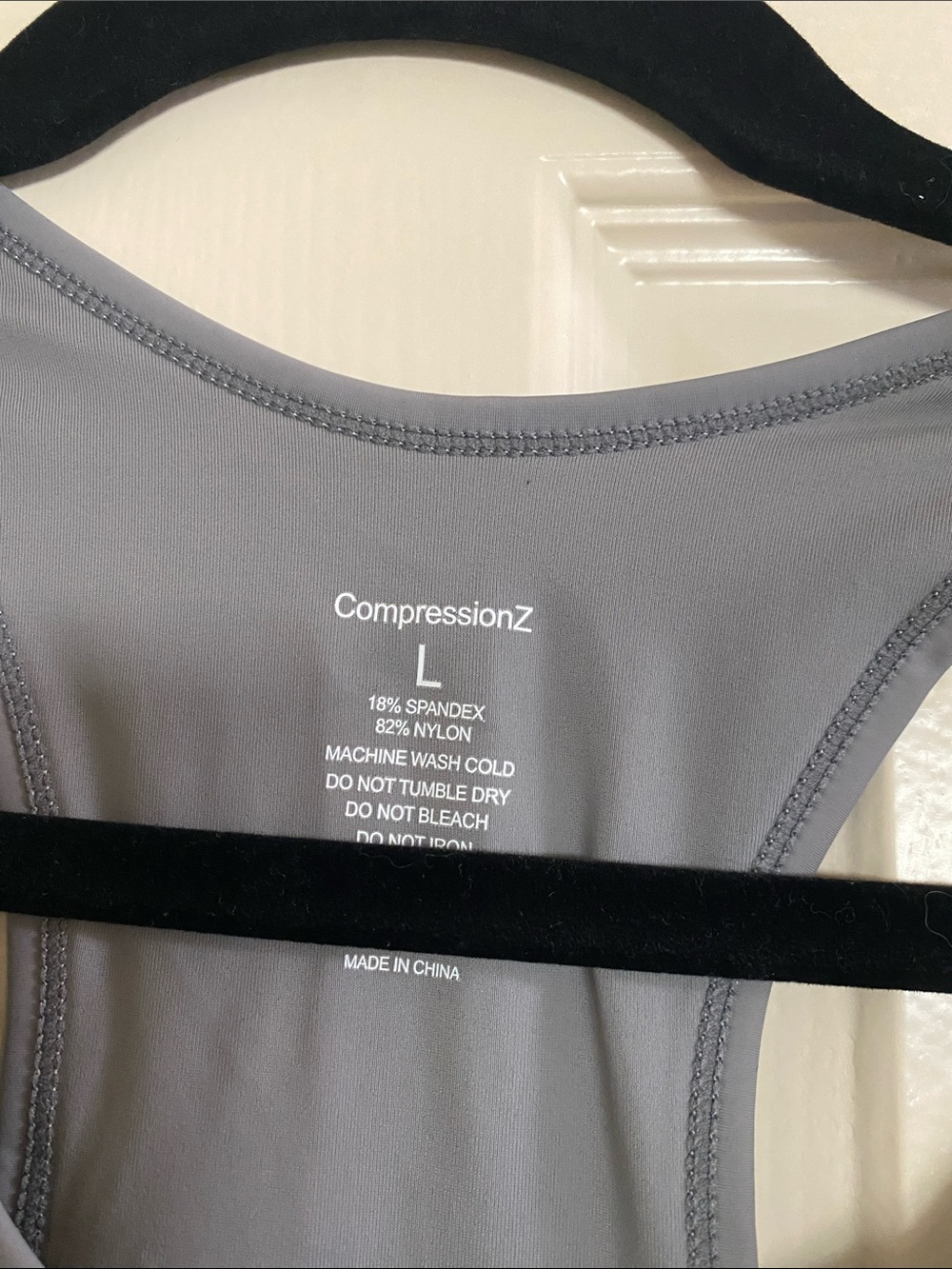 Light Gray Racerback Tank Top — Performance Stretch - Picture 2 of 3